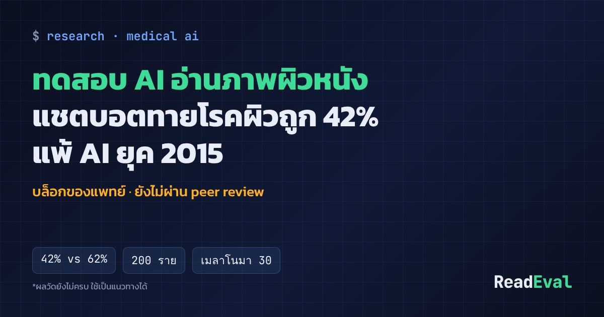 การ์ด: ทดสอบ AI อ่านภาพผิวหนัง