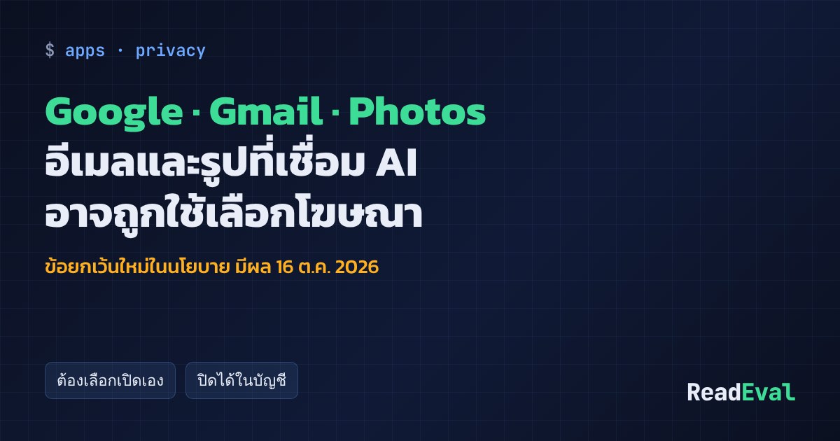 การ์ด: Google · Gmail · Photos