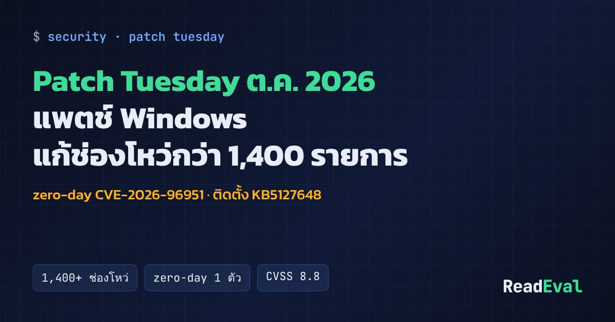 การ์ด: Patch Tuesday ต.ค. 2026